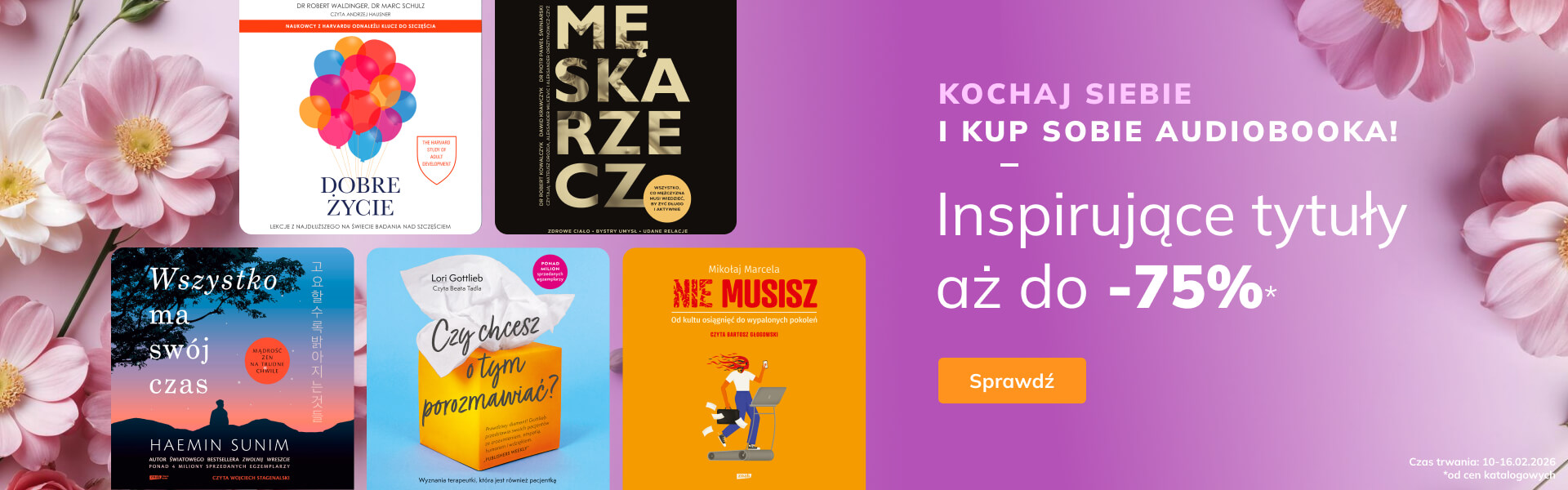 Grafika prowadzi do promocji: Znak. Dzień Singla - inspirujące audiobooki