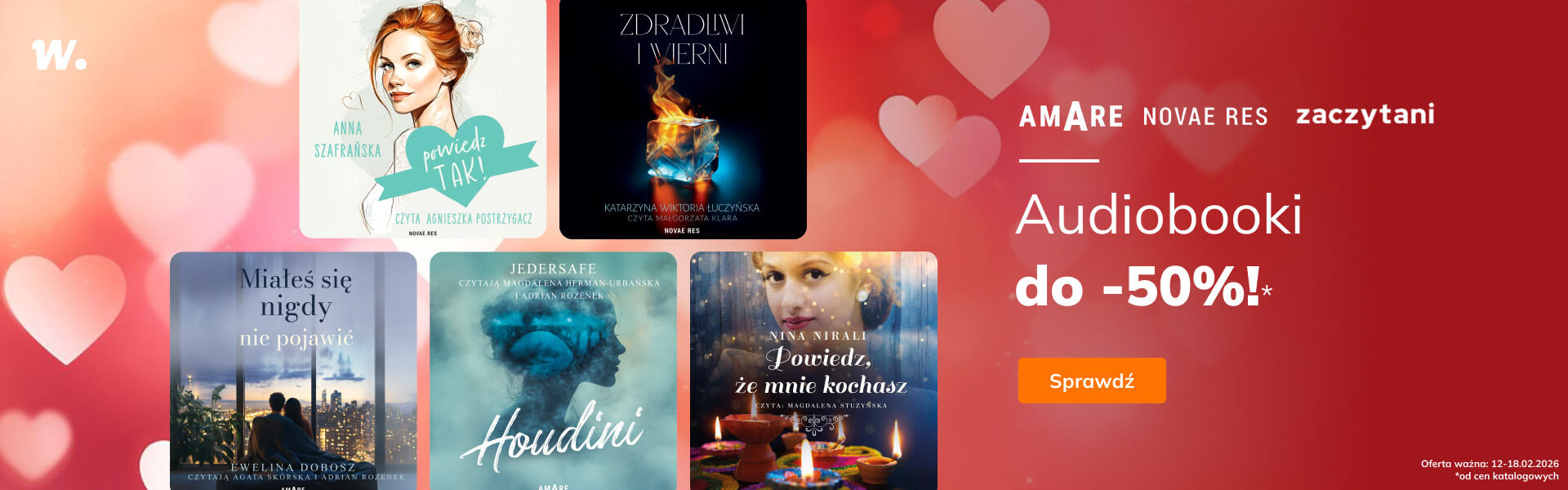 Grafika prowadzi do promocji: Grupa Zaczytani. Audiobooki na Walentynki do -50%