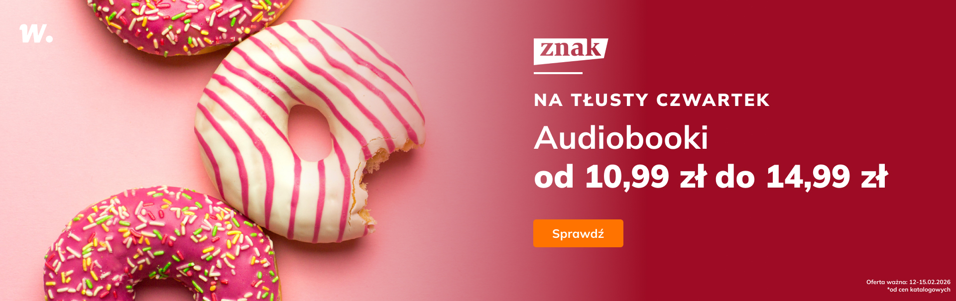 Grafika prowadzi do promocji: Znak. Tłusty Czwartek - audiobooki do 14,99 zł