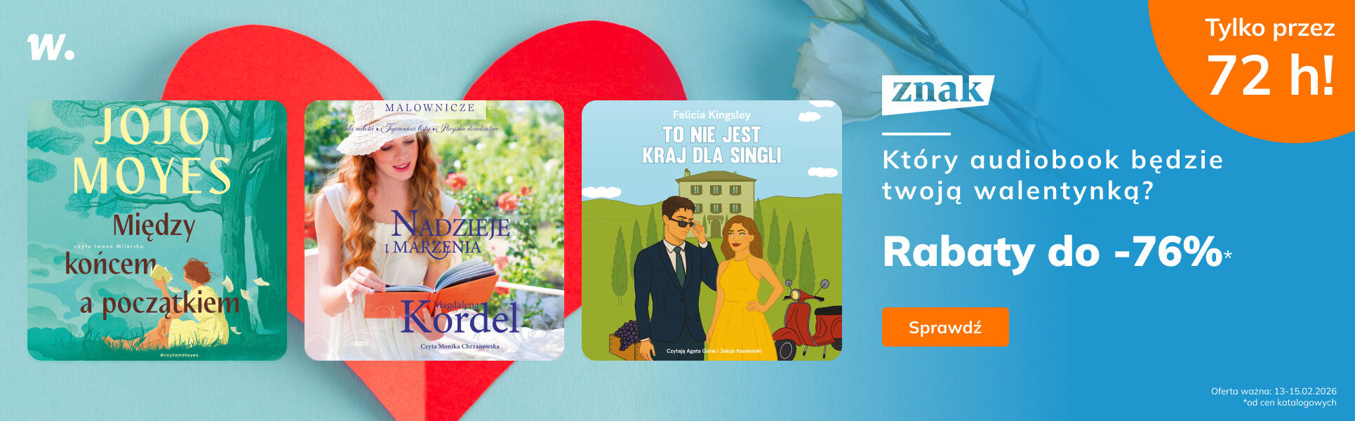 Grafika prowadzi do promocji: Znak. Super ceny na Walentynki!