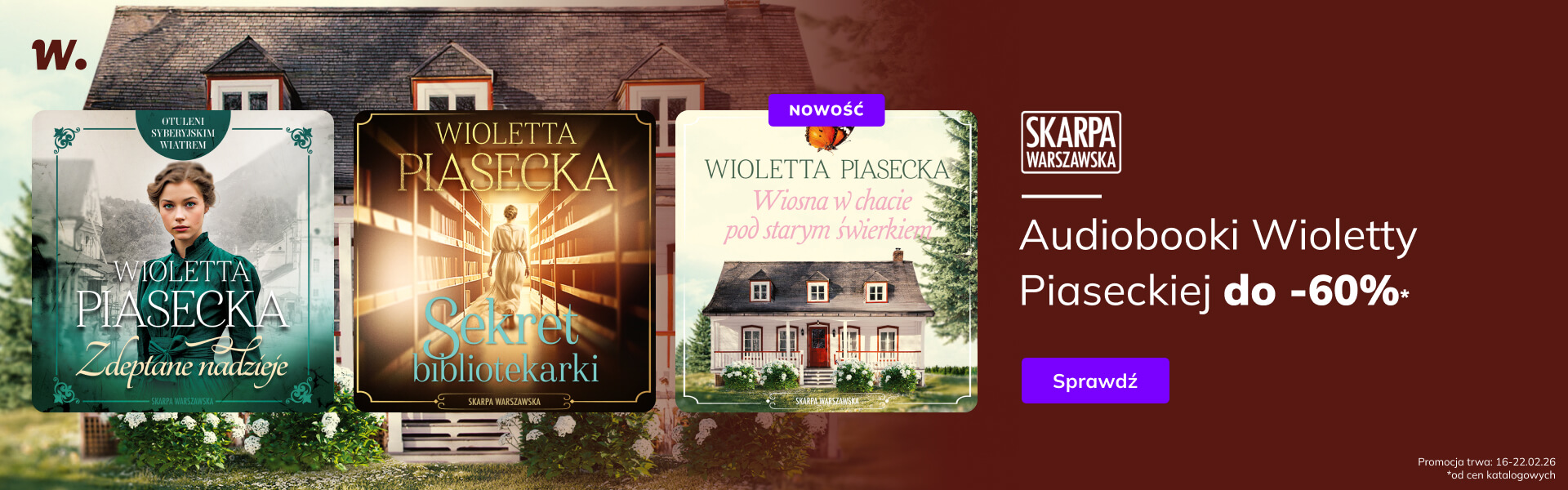 Grafika prowadzi do promocji: Audiobooki Wioletty Piaseckiej do -60%!