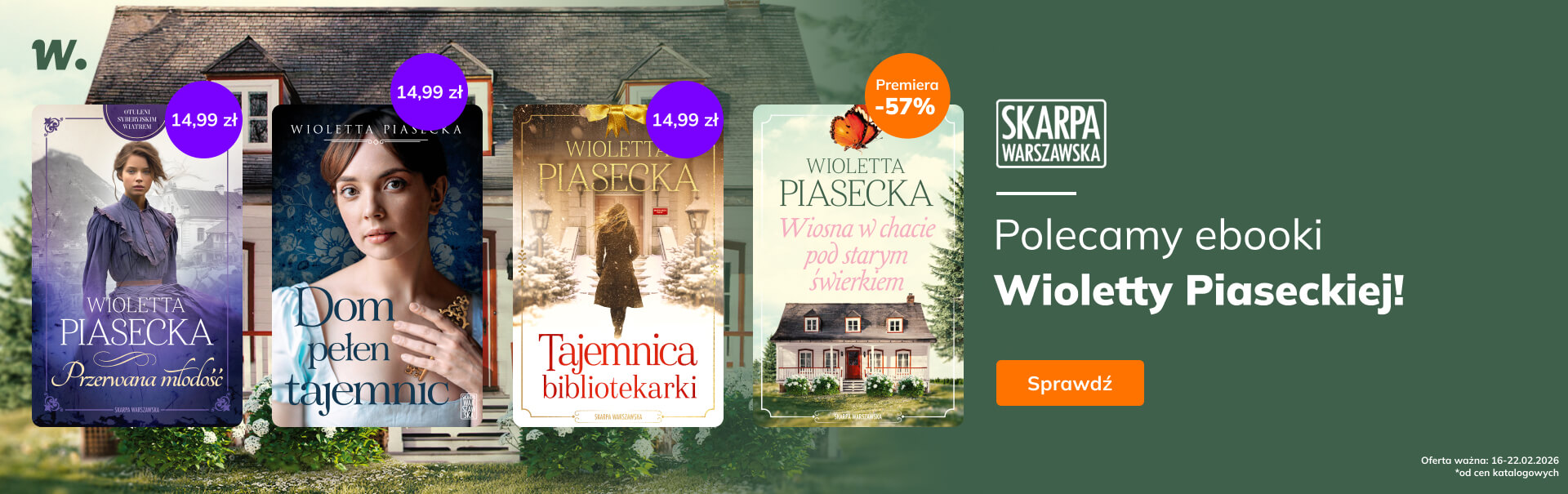 Grafika prowadzi do promocji: Ebooki Wioletty Piaseckiej od 14,99 zł