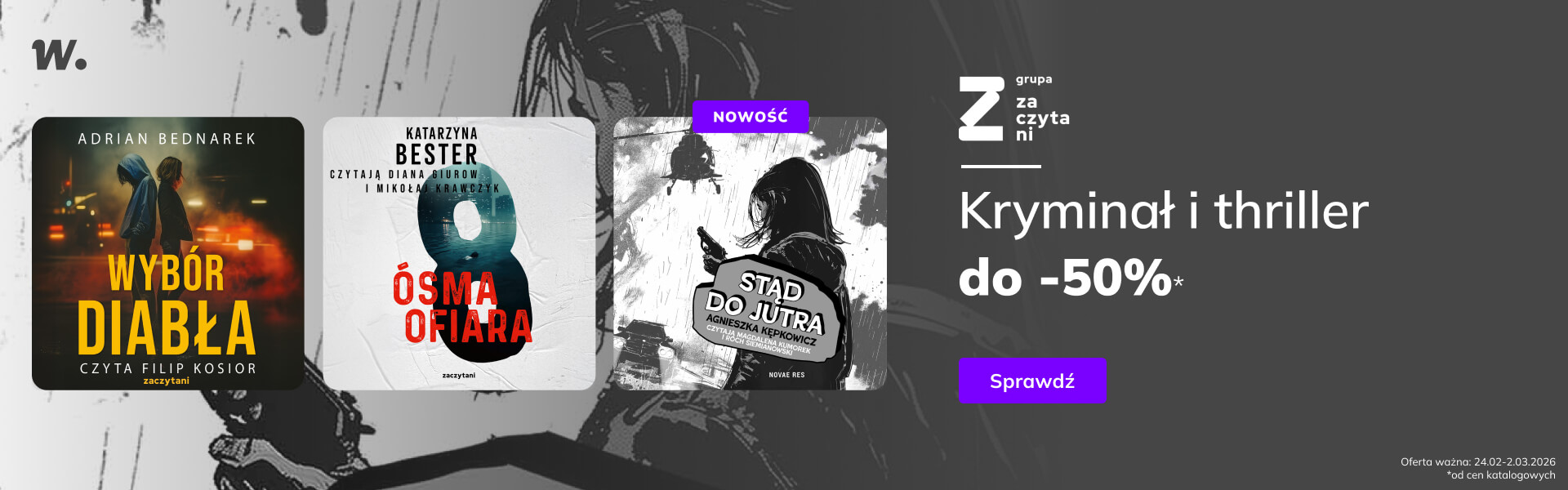 Grafika prowadzi do promocji: Grupa Zaczytani - kryminał i thriller do -50%