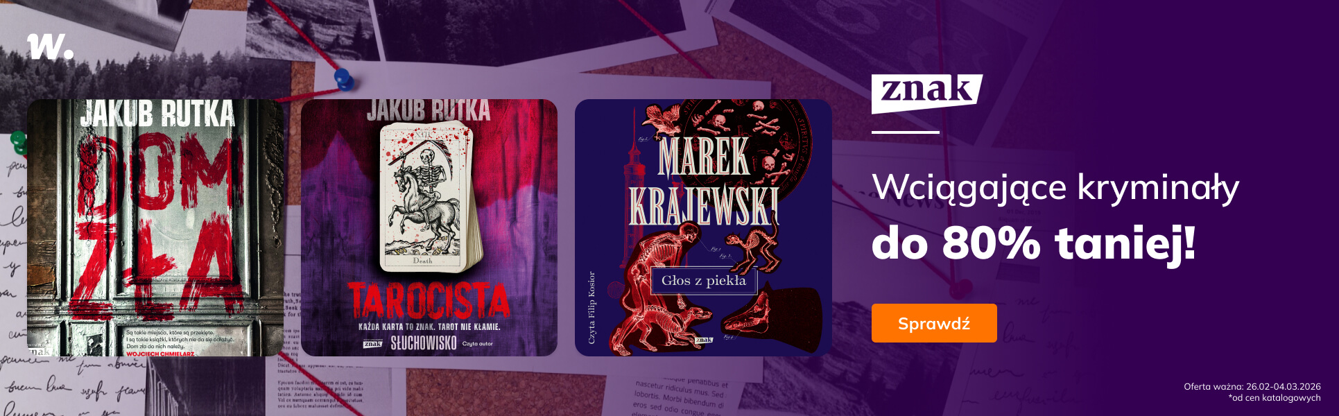 Grafika prowadzi do promocji: Znak. Kryminały do -80%!