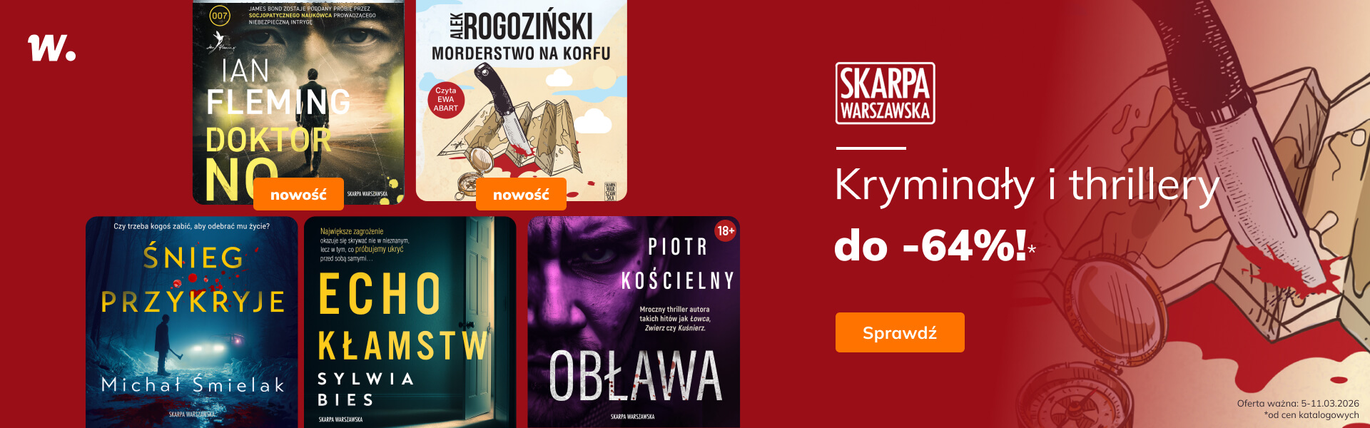 Grafika prowadzi do promocji: Skarpa Warszawska. Kryminały do -64%!
