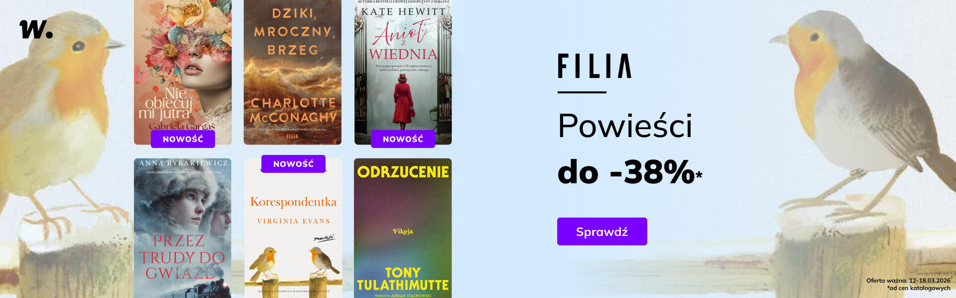 Grafika prowadzi do promocji: Wydawnictwo Filia: powieści do -38%