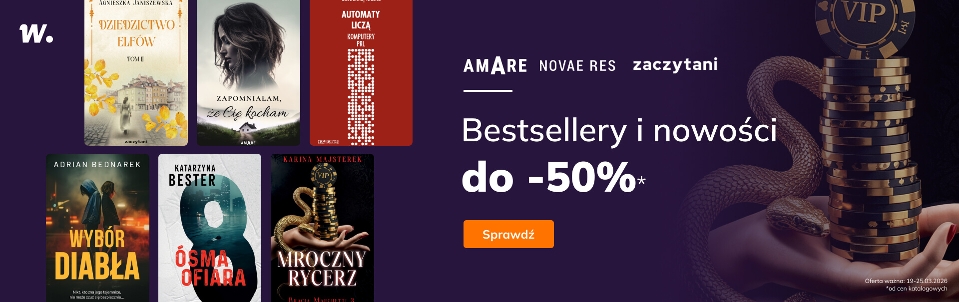 Grafika prowadzi do promocji: Grupa Zaczytani: Nowości i bestsellery do -50%