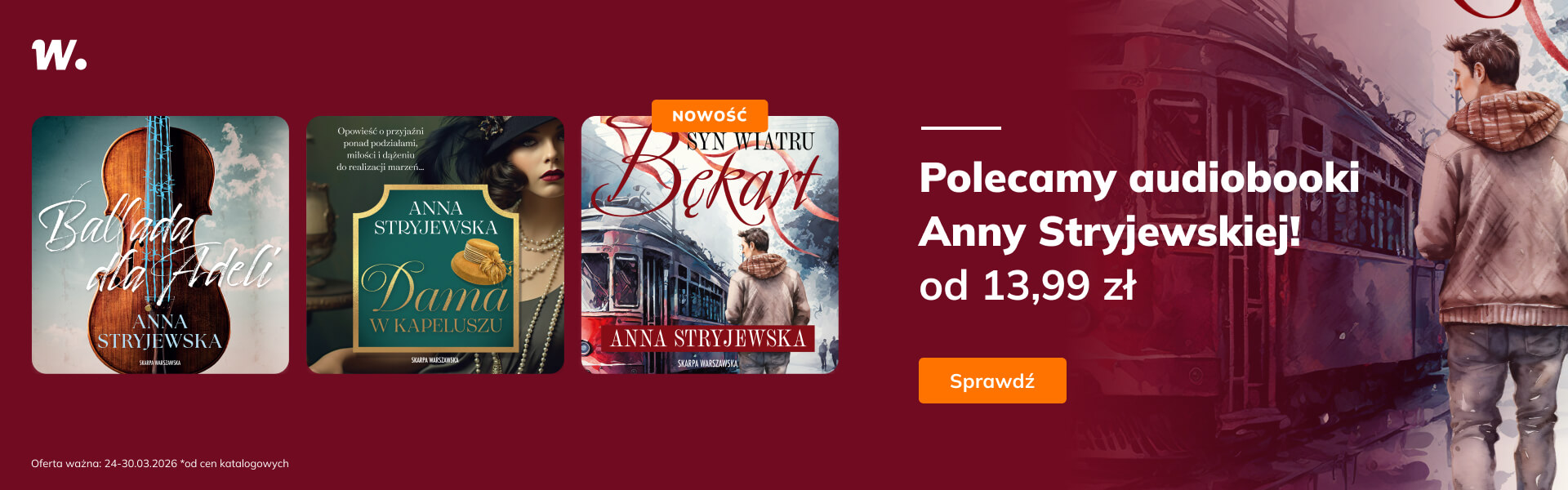 Grafika prowadzi do promocji: Skarpa Warszawska. Audiobooki Anny Stryjewskiej od 13,99 zł