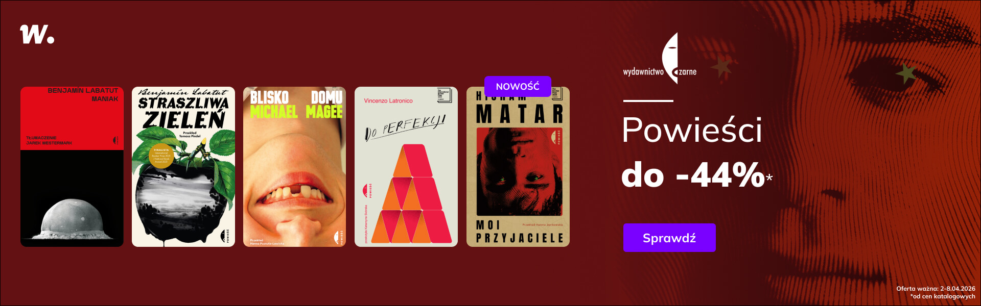 Grafika prowadzi do promocji: Wydawnictwo Czarne: powieści do -44%