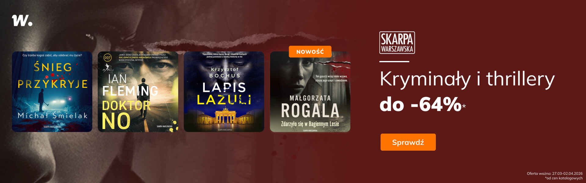 Grafika prowadzi do promocji: Skarpa Warszawska. Kryminały do -64%!