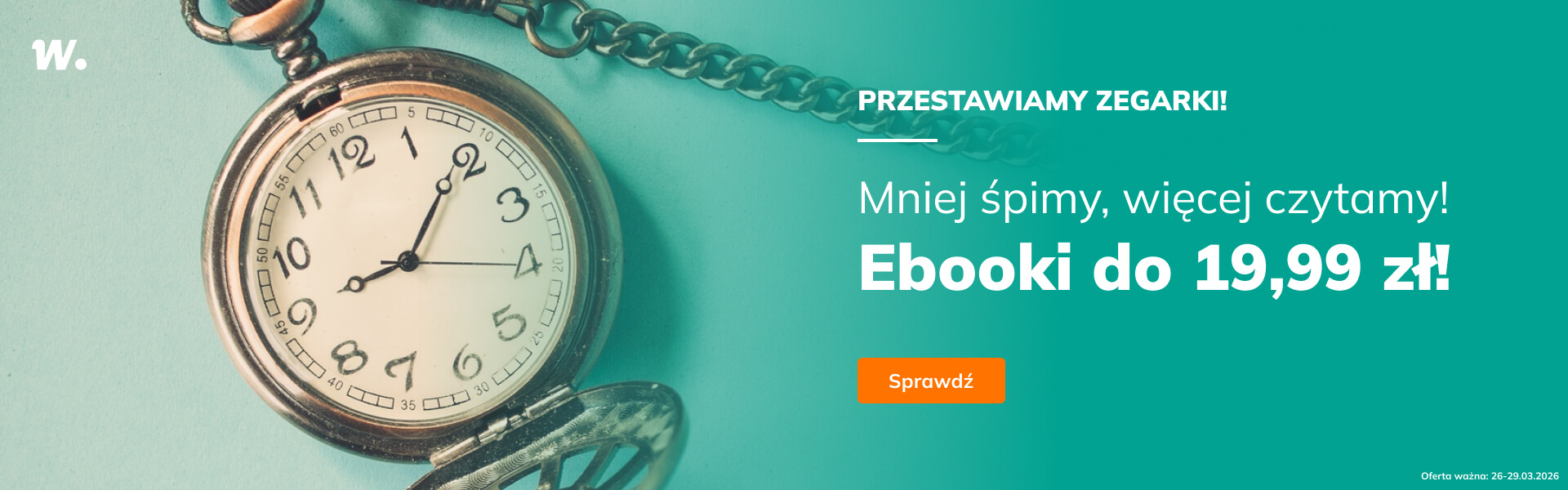 Grafika prowadzi do promocji: Ebook do 19,99 zł! Mniej śpimy więcej czytamy!