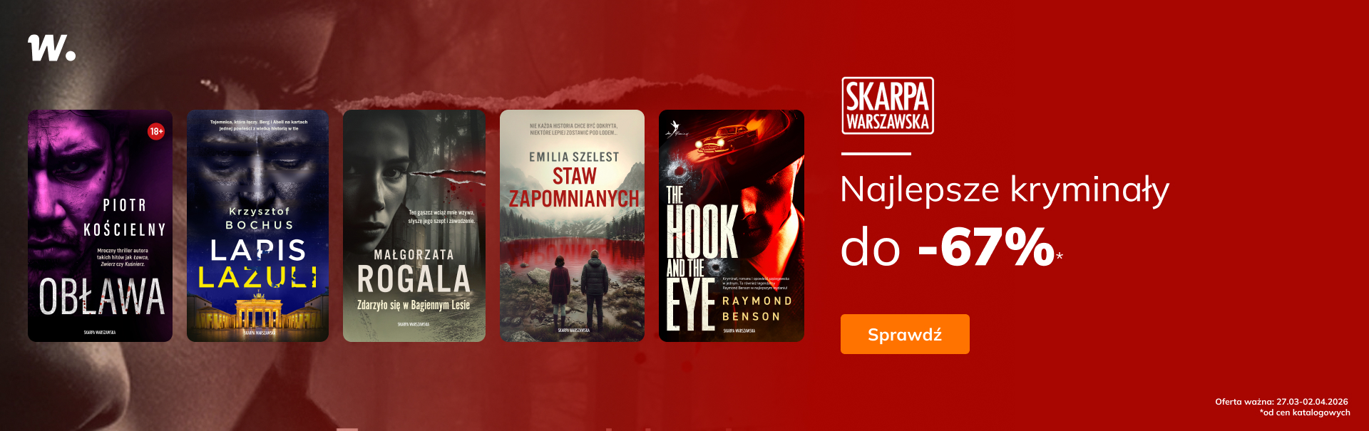 Grafika prowadzi do promocji: Kryminały Skarpa Warszawska do -67%