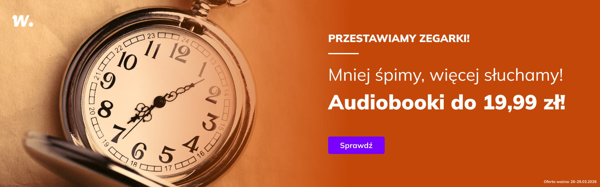 Grafika prowadzi do promocji: Mniej śpimy, więcej słuchamy! Audiobooki do 19,99 zł