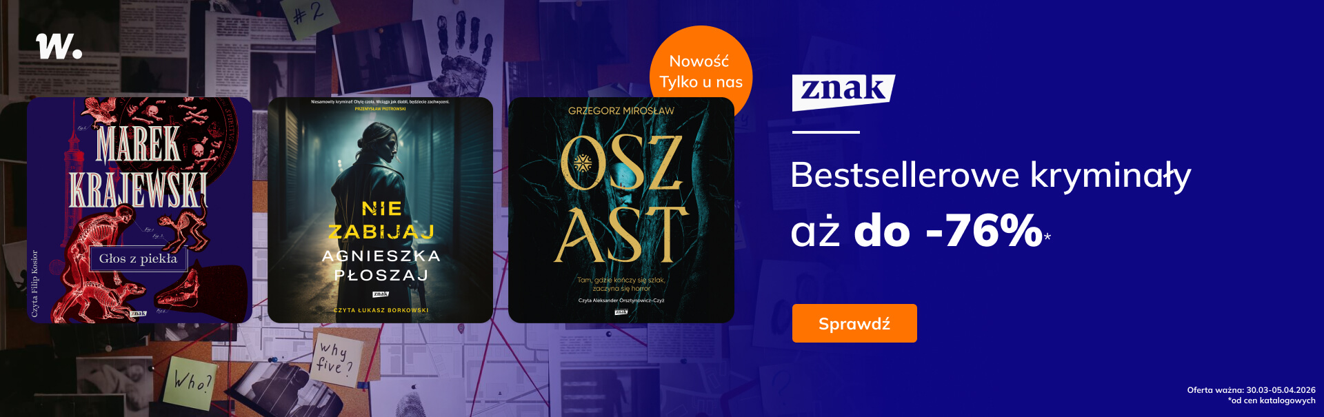 Grafika prowadzi do promocji: Znak. Bestsellerowe kryminały aż do -76%*