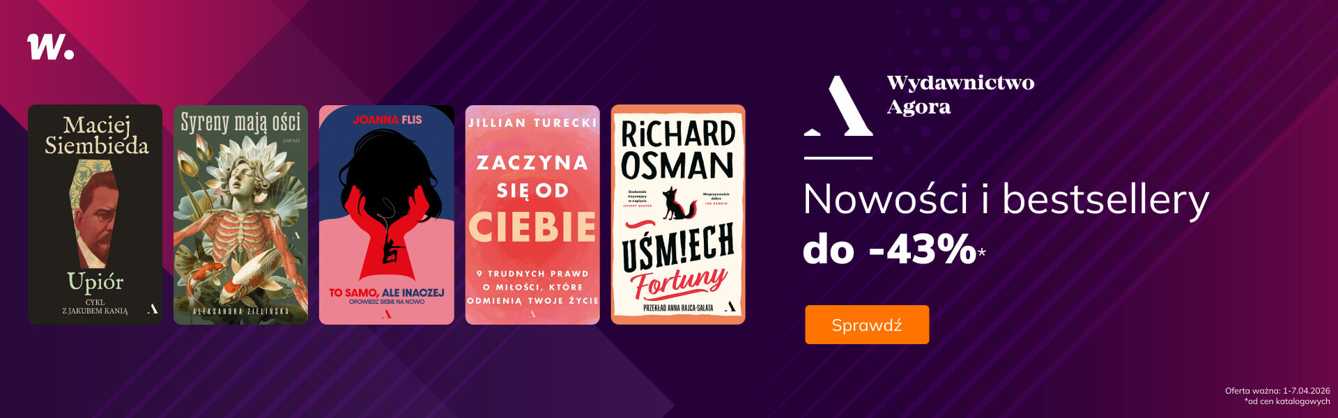 Grafika prowadzi do promocji: Nowości i bestsellery Agory