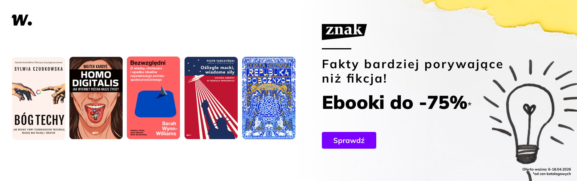 Grafika prowadzi do promocji: Literatura faktu od Wydawnictwa Znak