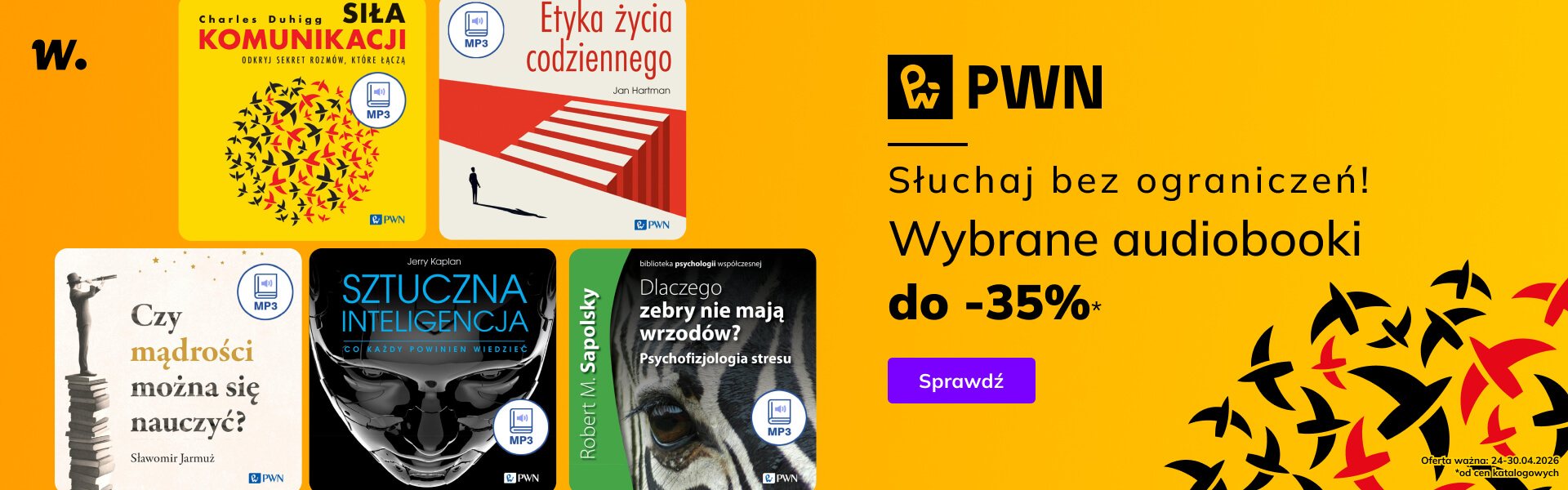 Grafika prowadzi do promocji: PWN. Wybrane audiobooki do -34%