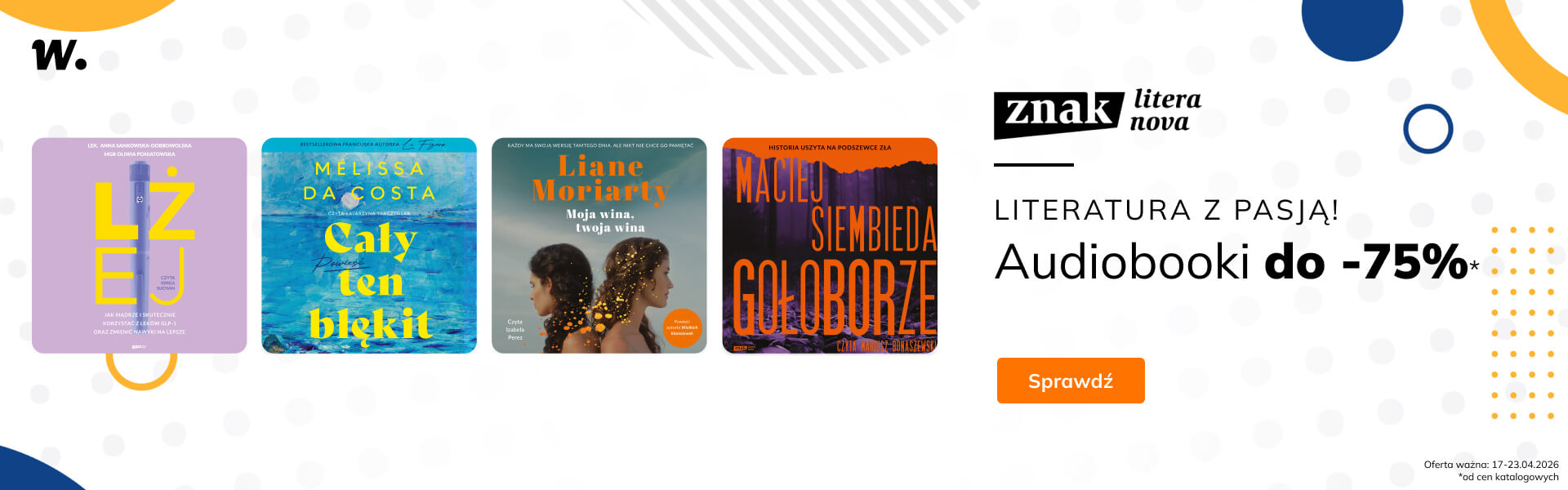 Grafika prowadzi do promocji: Znak Literanova - audiobooki do -75%