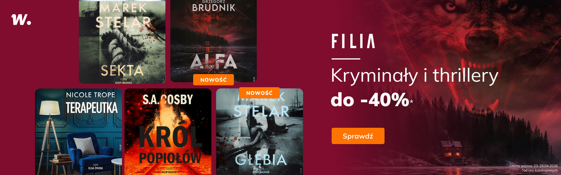 Grafika prowadzi do promocji: Filia. Kryminały do -40%