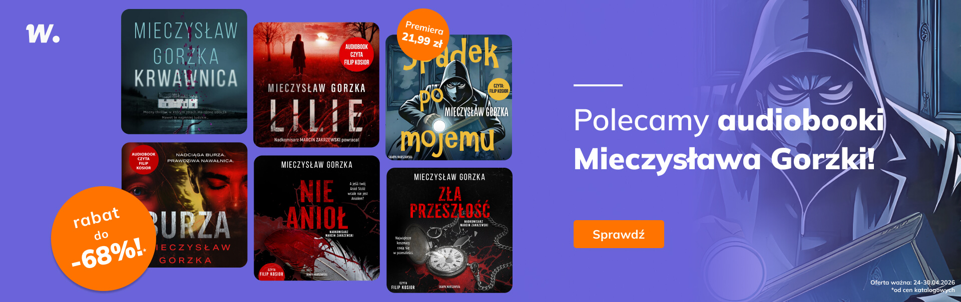 Grafika prowadzi do promocji: Audiobooki Mieczysława Gorzki do -68%!