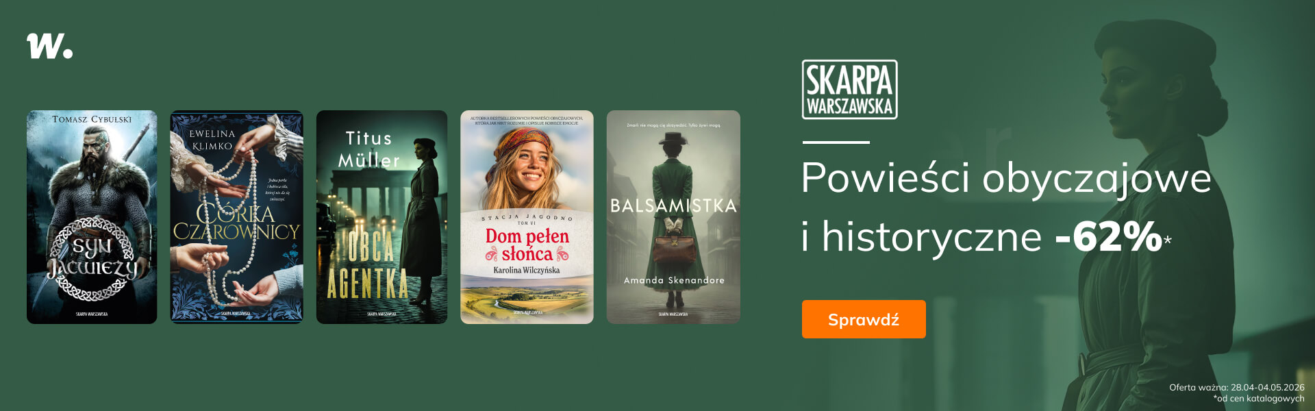 Grafika prowadzi do promocji: Powieści obyczajowe i historyczne od Skarpy Warszawskiej -62%*