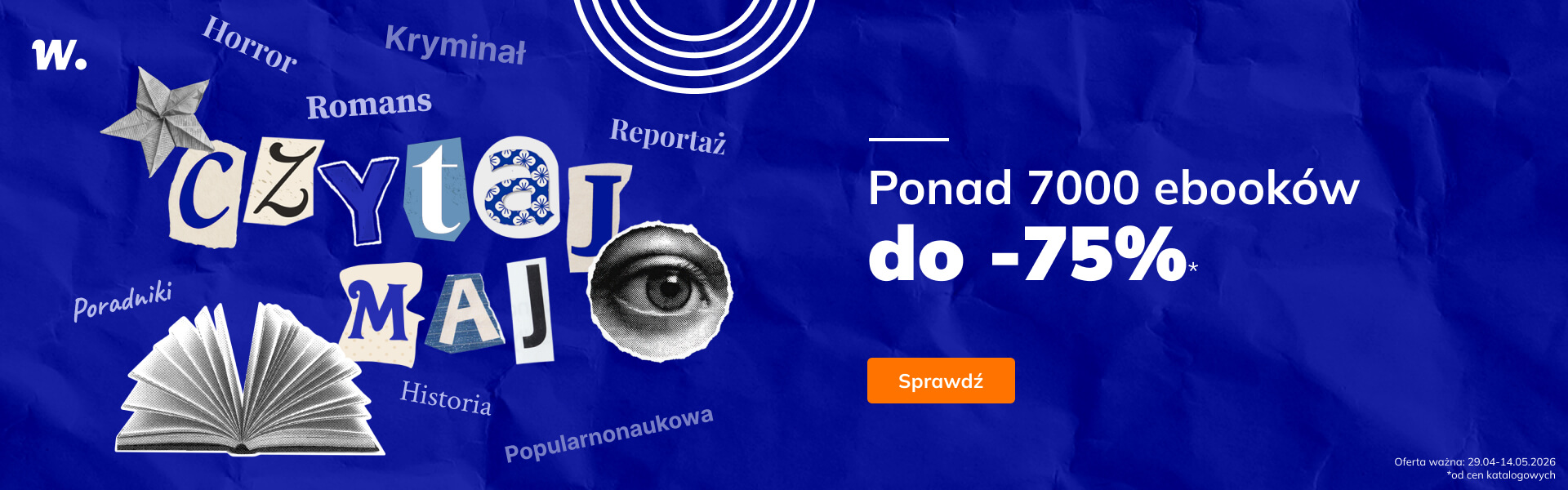 Grafika prowadzi do promocji: Czytaj maj - baner