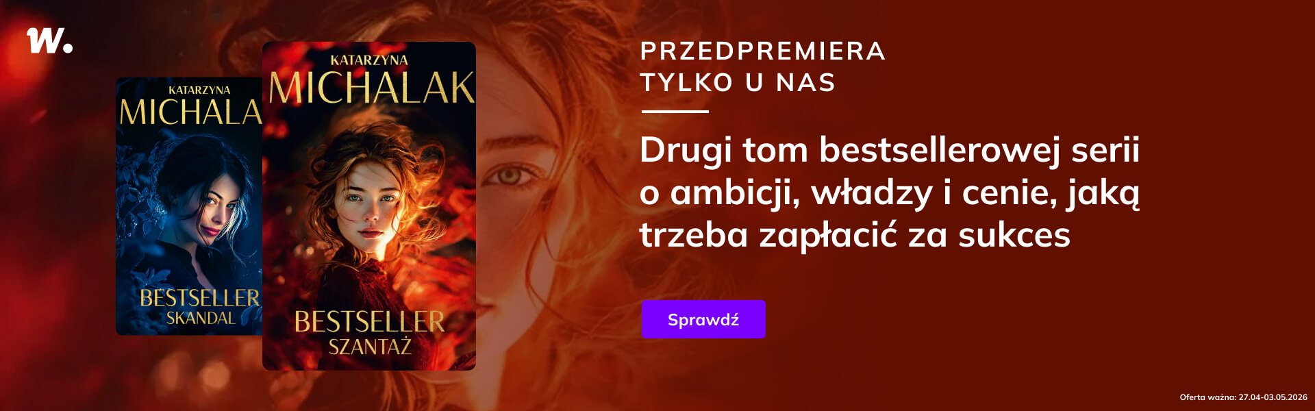 Grafika prowadzi do promocji: Bestseller. Szantaż - premiera