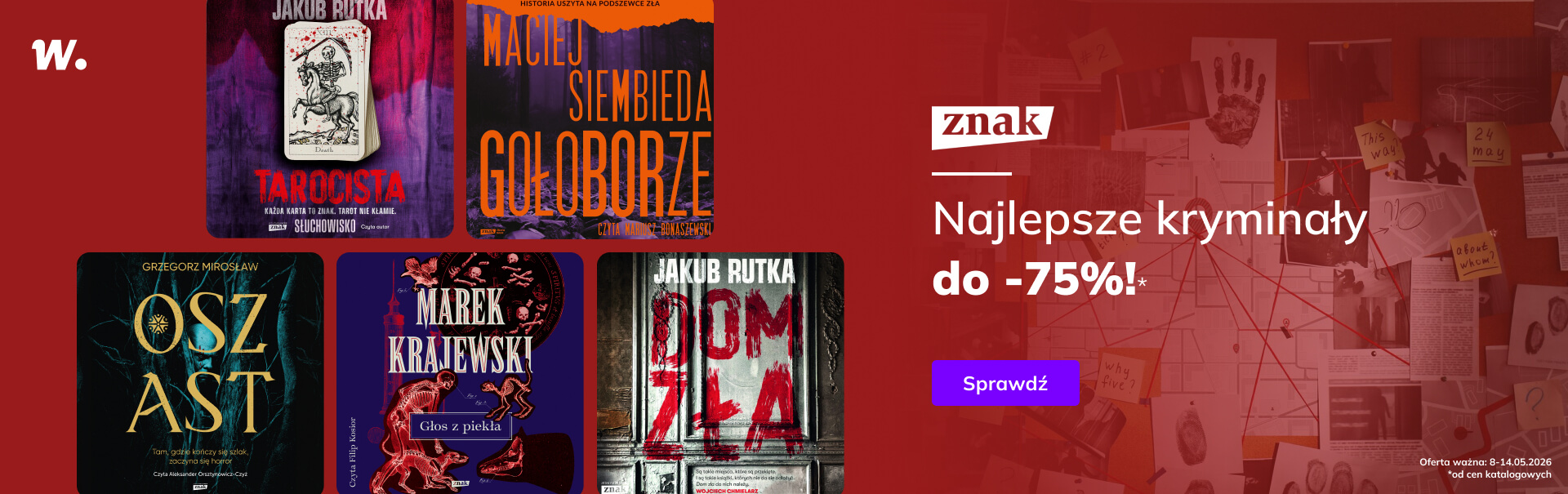 Grafika prowadzi do promocji: Znak. Kryminały do -75%!