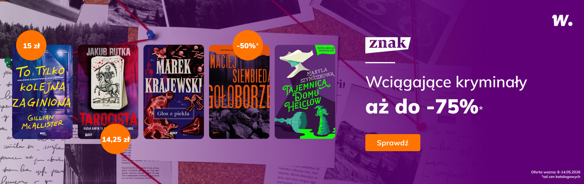 Grafika prowadzi do promocji: Kryminały Znaku do -75%