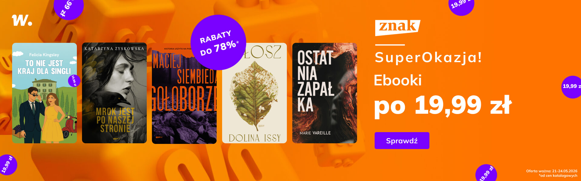 Grafika prowadzi do promocji: Ebooki Znaku po 19,99 zł