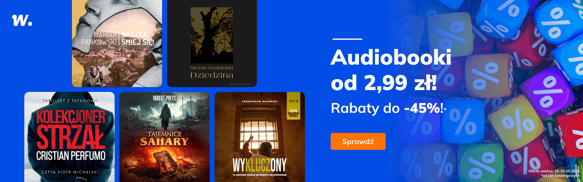 Grafika prowadzi do promocji: Azymut. Audiobooki do -45%