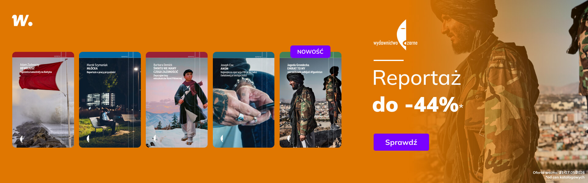 Grafika prowadzi do promocji: Wydawnictwo Czarne: reportaż do -44%