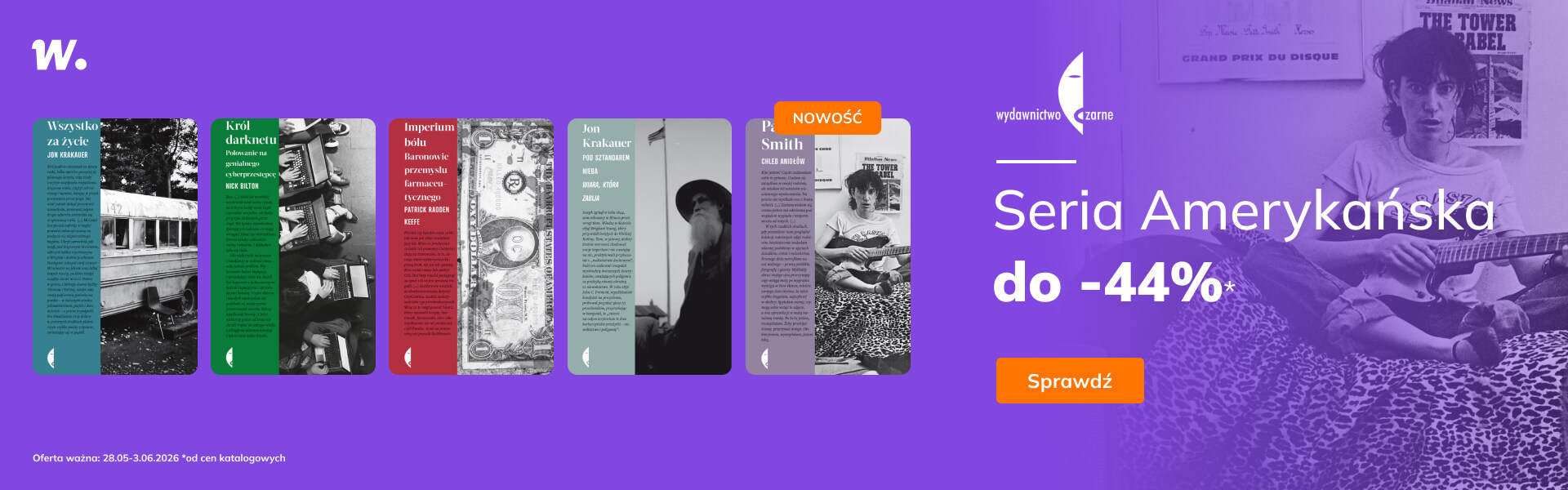 Grafika prowadzi do promocji: Wydawnictwo Czarne: seria amerykańska do -44%