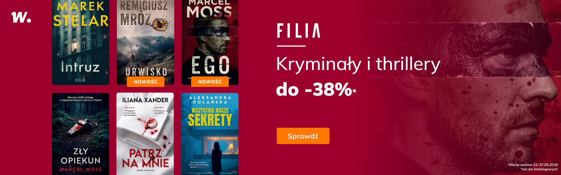 Grafika prowadzi do promocji: Wydawnictwo Filia: kryminał i thriller do -38%