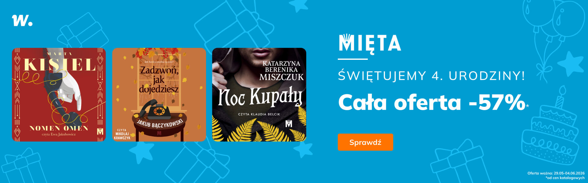 Grafika prowadzi do promocji: 4. urodziny Wydawnictwa Mięta! Audiobooki do-57%