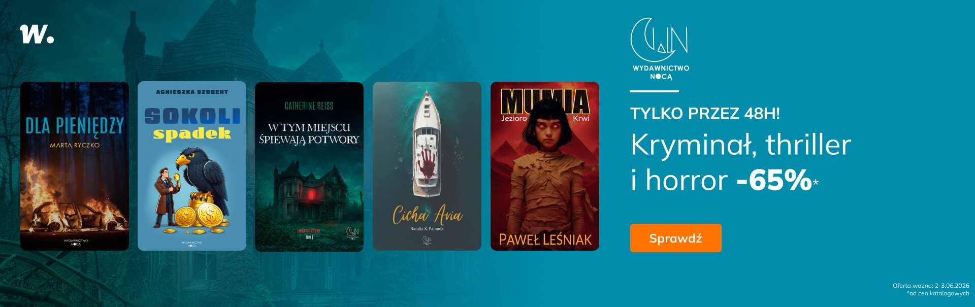 Grafika prowadzi do promocji: Wydawnictwo Nocą: kryminał, thriller i horror -65%