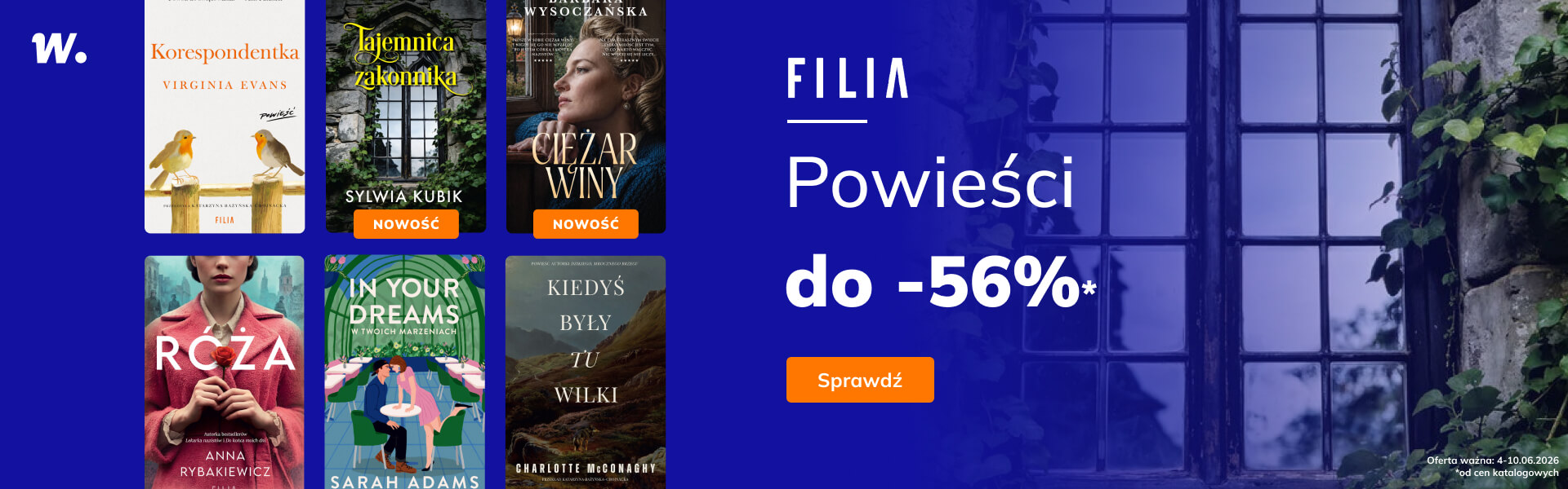 Grafika prowadzi do promocji: Wydawnictwo Filia: powieści do -56%