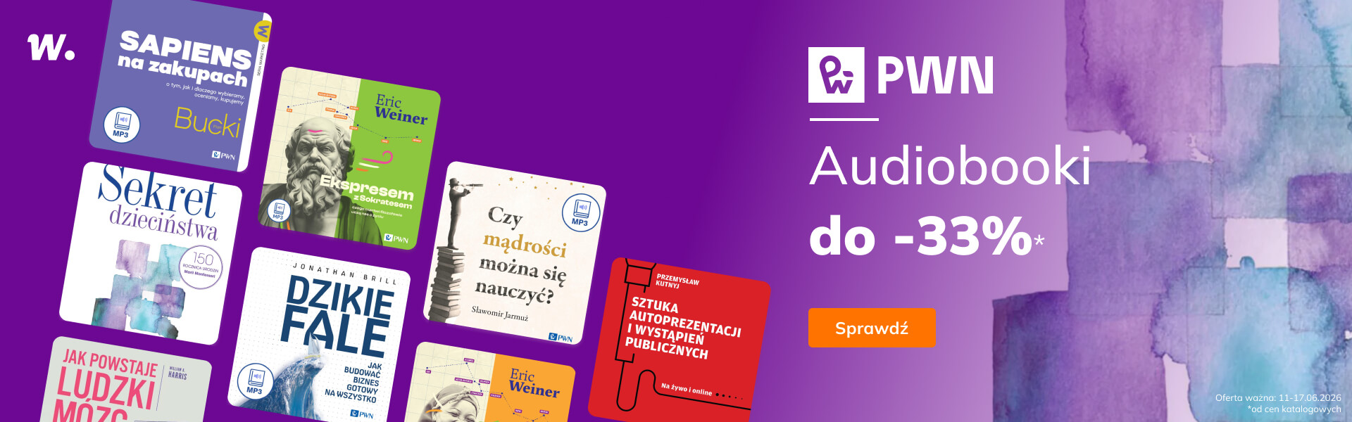 Grafika prowadzi do promocji: PWN. Audiobooki do -30%