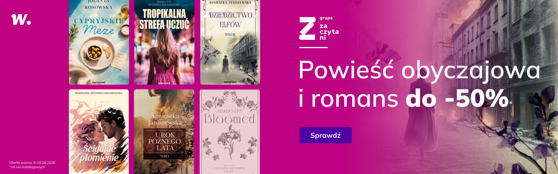 Grafika prowadzi do promocji: Grupa Zaczytani: powieść obyczajowa i romans do -50%