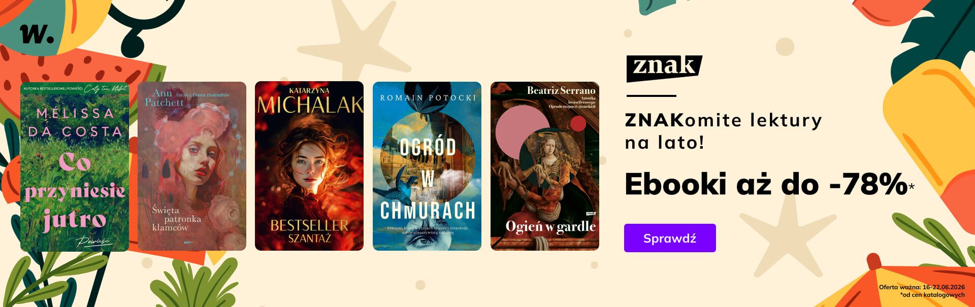 Grafika prowadzi do promocji: ZNAKomite lektury na lato do -78%