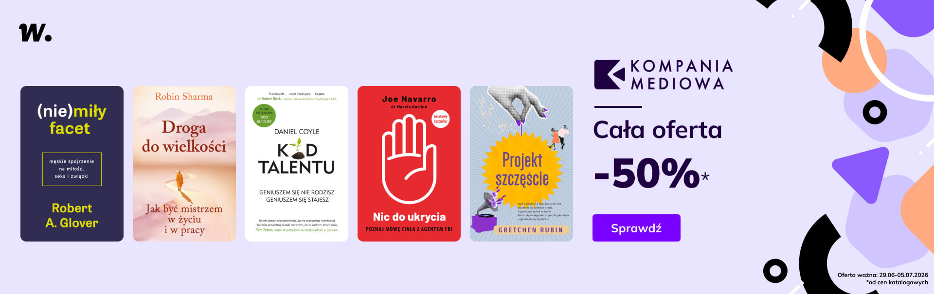 Grafika prowadzi do promocji: Kompania Mediowa: cała oferta -50%