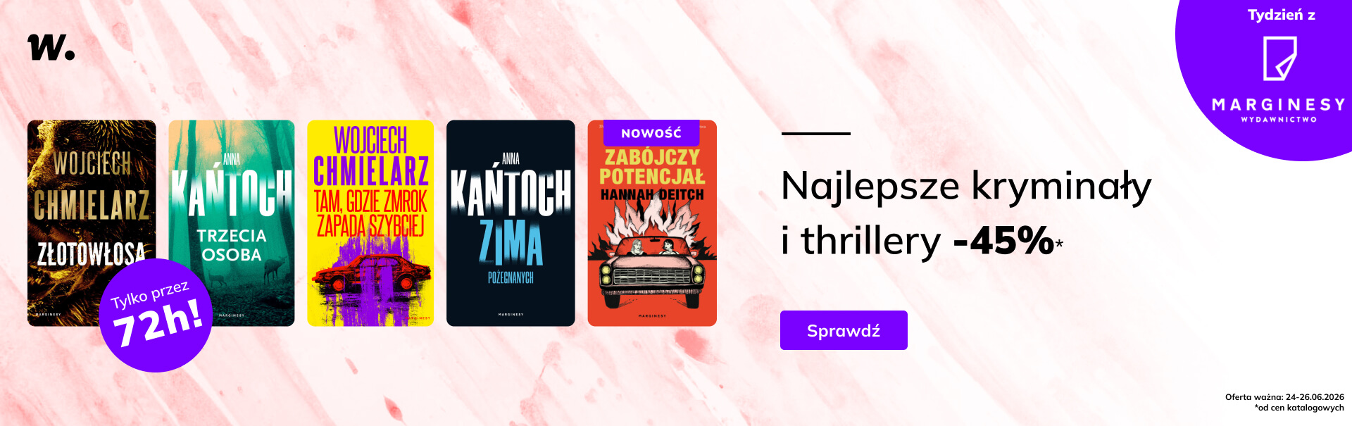 Grafika prowadzi do promocji: Tydzień z Wydawnictwem Marginesy: kryminał i thriller -45%