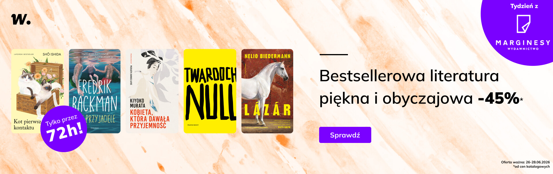 Grafika prowadzi do promocji: Tydzień z Wydawnictwem Marginesy: literatura piękna i obyczajowa -45%