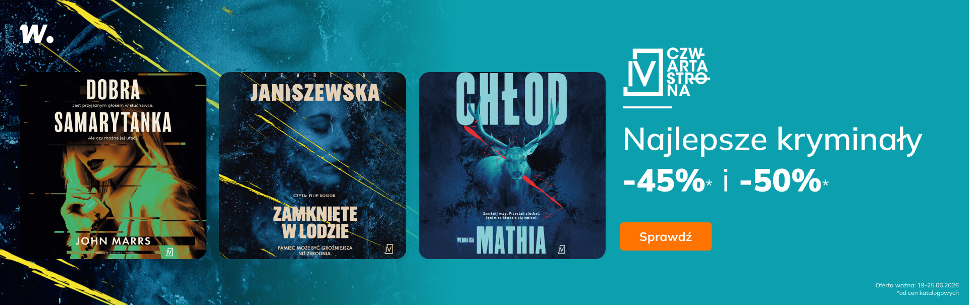 Grafika prowadzi do promocji: Czwarta Strona. Kryminały -45% i 50%!
