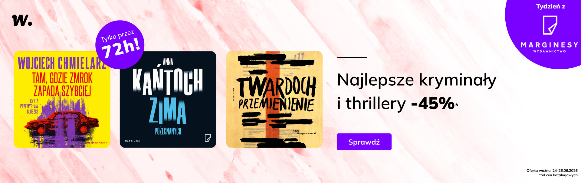 Grafika prowadzi do promocji: Marginesy. Kryminały -45%!
