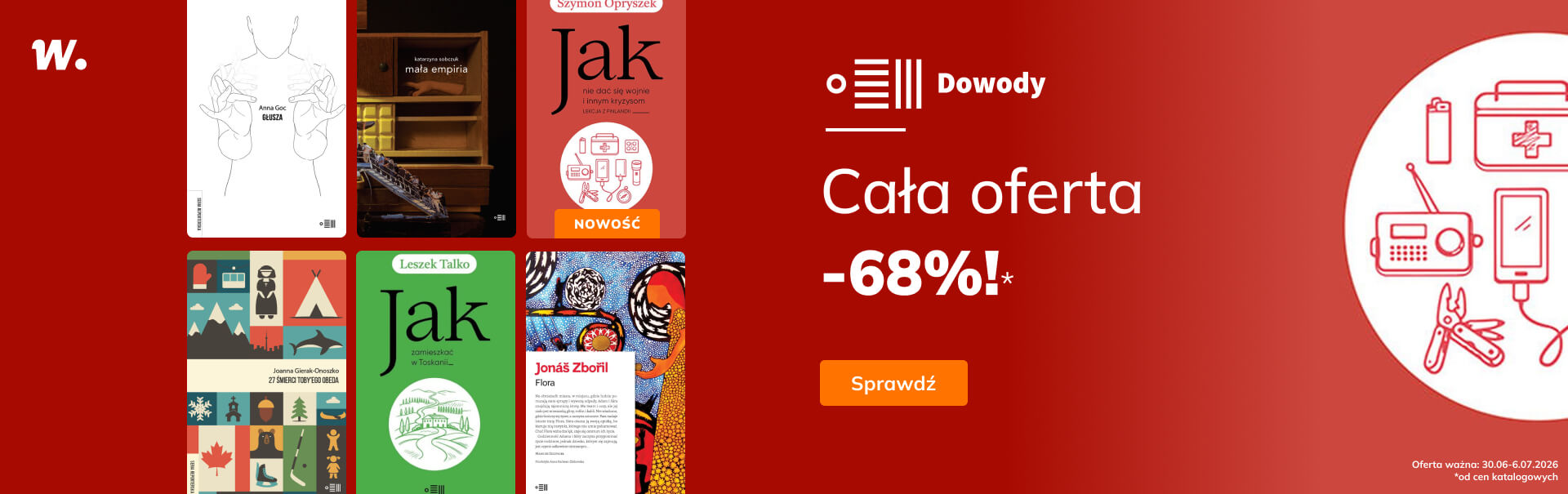 Grafika prowadzi do promocji: Dowody: cała oferta -68%
