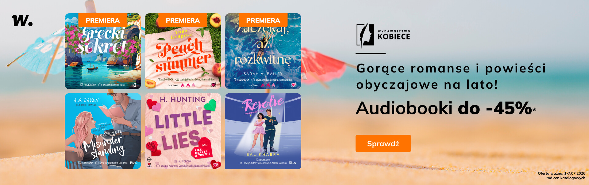 Grafika prowadzi do promocji: Wydawnictwo Kobiece. Romanse i powieści obyczajowe do -45%