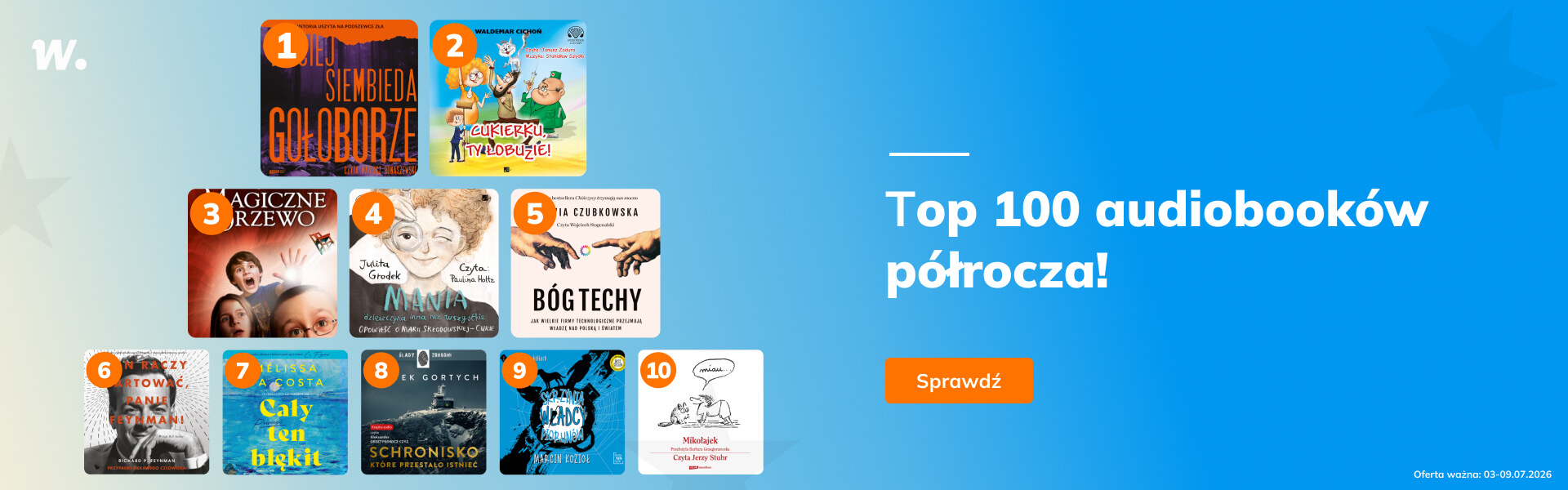 Grafika prowadzi do promocji: Sprawdź top 100 audiobooków półrocza!