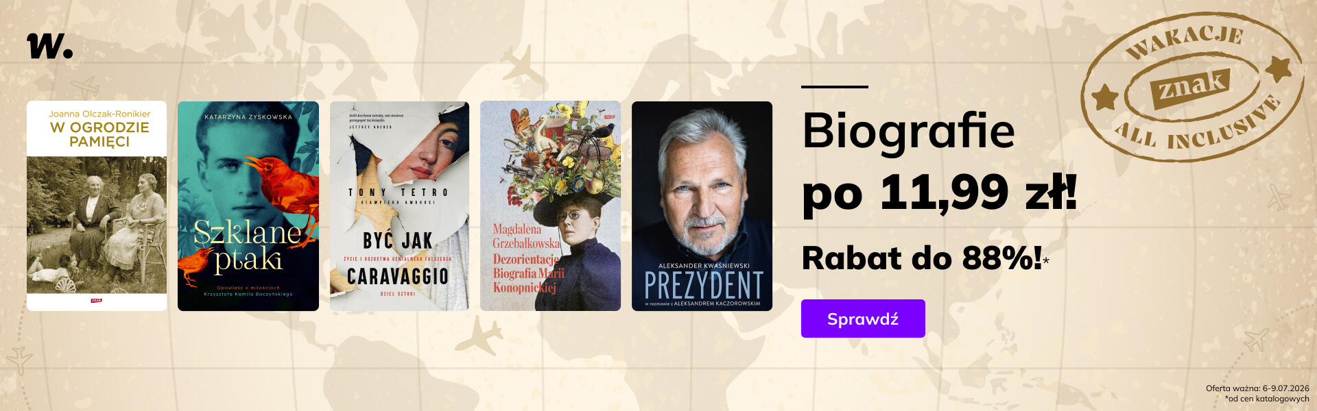 Grafika prowadzi do promocji: Znak All Inclusive: Biografie po 11,99 zł