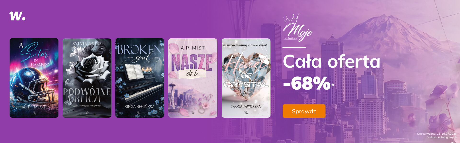 Grafika prowadzi do promocji: Moje Wydawnictwo: cała oferta -68%